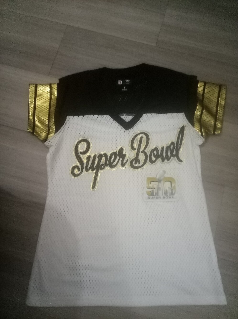 EUC: NFL; WOMENS FOOTBALL TEAM APPARELL; SUPERBOWL 50 "2016", MESH JERSEY.